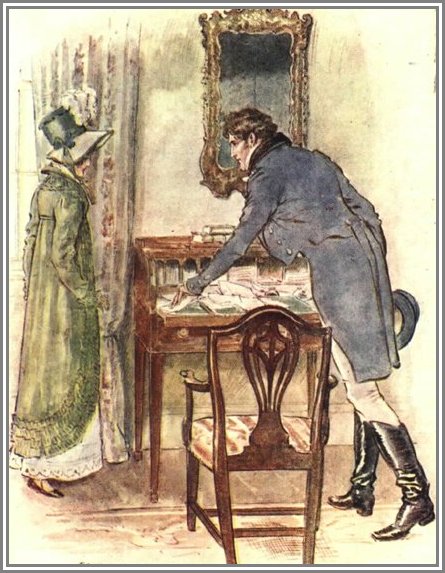 Captain Frederick Wentworth passes Anne Elliot a letter.